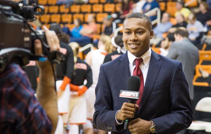 Avery Braxton reports from the sidelines of a basketball game