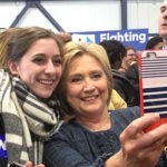 Former-Secretary-of-State-takes-a-selfie-with-Mercer-Sophomore-Olivia-Buckner