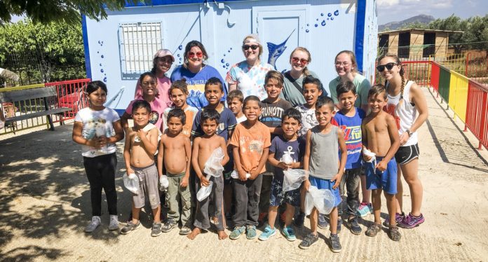 Mercer students are pictured with Roma children in Greece.