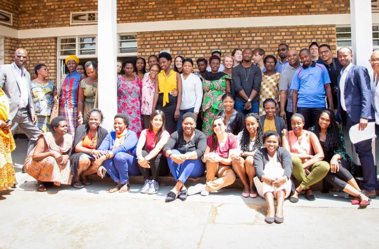 Twenty-five Mercer students and two faculty members worked with members of the AVEGA organization in Rwanda.