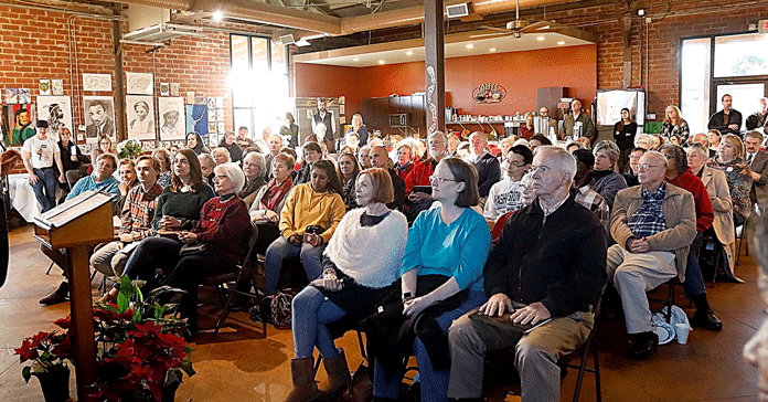 New book from Regeneration Press celebrates and benefits Macon’s Daybreak Center Mercer Chancellor Dr. R. Kirby Godsey, who wrote an essay titled “Homelessness: Finding Pathways of Hope” for the book “Daybreak: Radical Hospital in Action,” delivers the keynote speech during the book release program on Jan. 21.