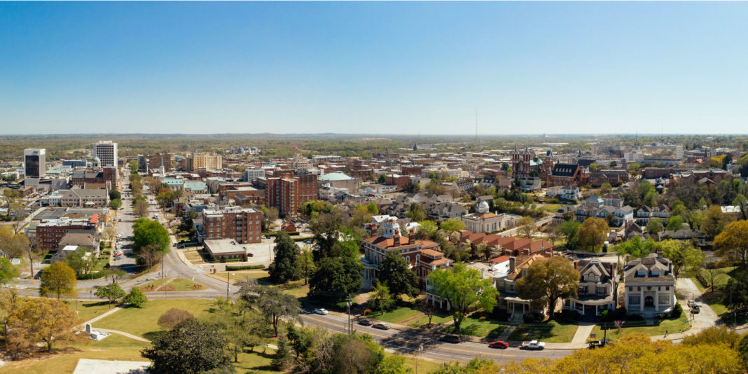 Aerial view of Downtown Macon