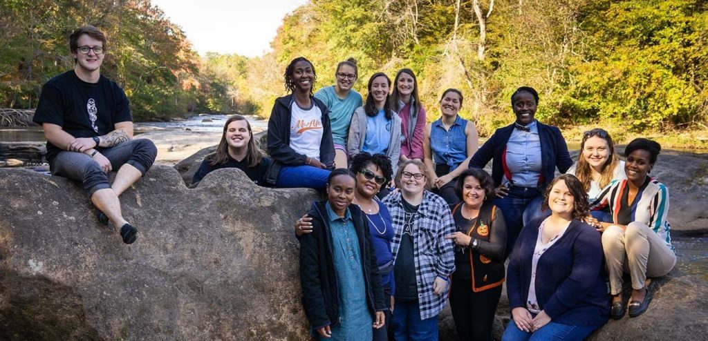 Students in Dr. David Garber's fall 2018 "Creation Theology, Spirituality and the Arts" course are pictured at Yellow River Park.
