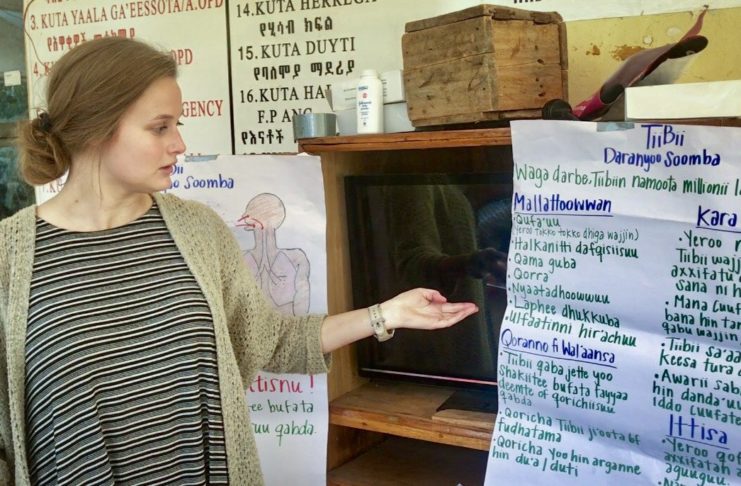 Kaitlyn Koontz teaches about tuberculosis