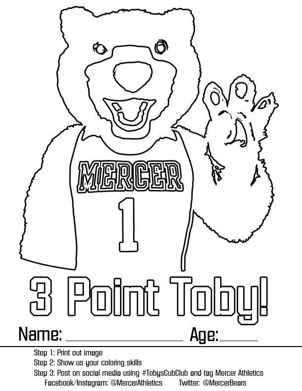 3 Point Toby coloring sheet