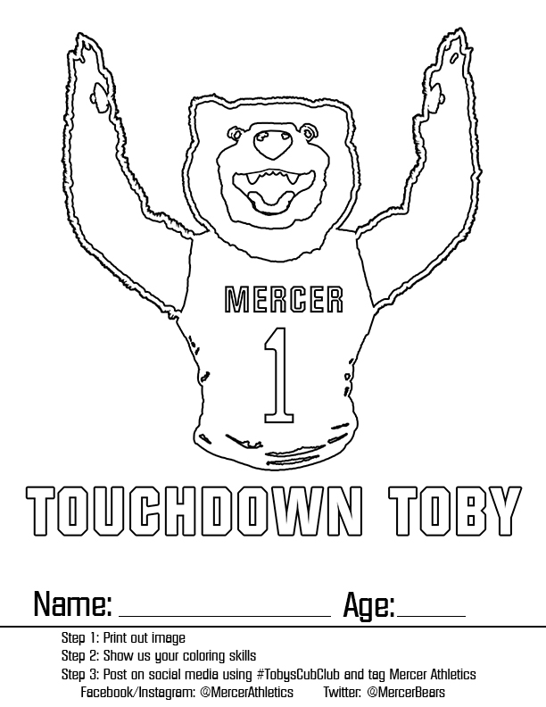Touchdown Toby coloring sheet