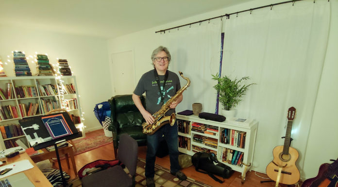 The show goes on — solo and online — for performance arts students Monty Cole in his home office