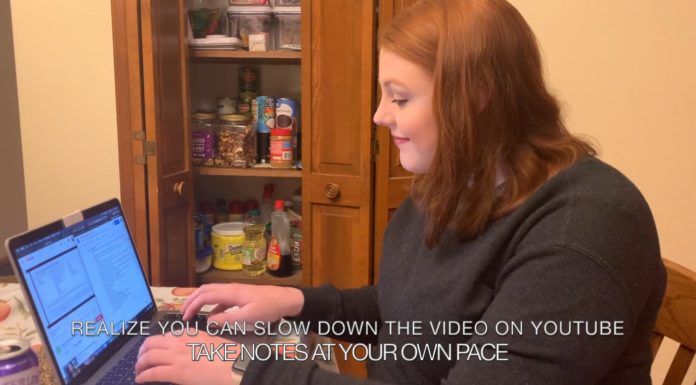 A day in the life of an online nursing student A student works at a laptop computer