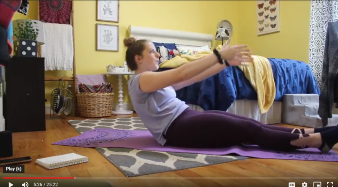 No gym? No problem with these workout ideas Screen grab of a pilates workout video