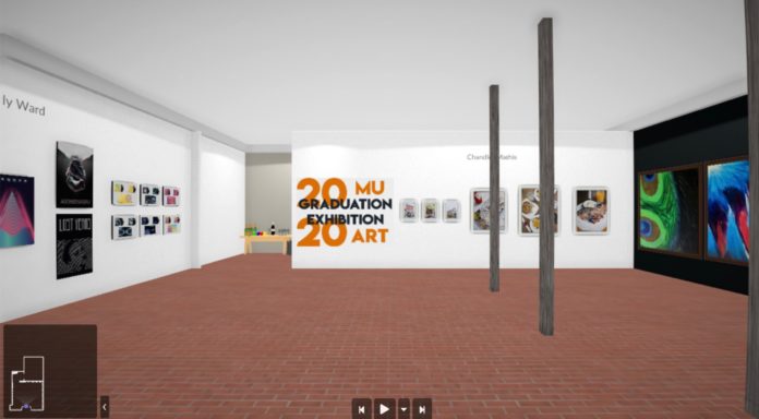 Screen grab of the virtual art show