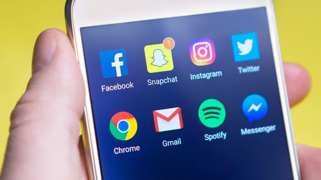 social media apps on a cellphone