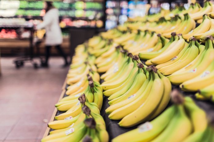 bananas in the grocery store