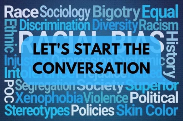 Graphic text reads: Let's Start the Conversation