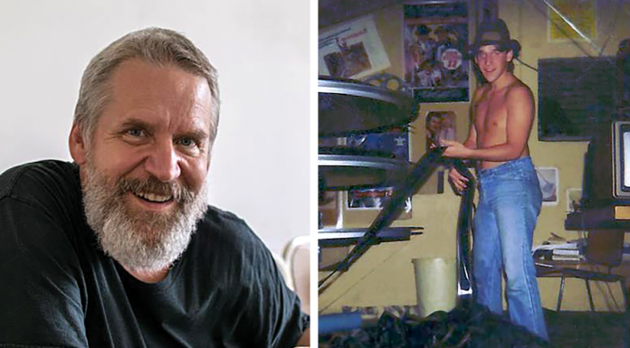 Faculty Flashback: Dr. Jay Black Dr. Jay Black is pictured now and when he was working as a projectionist in college.