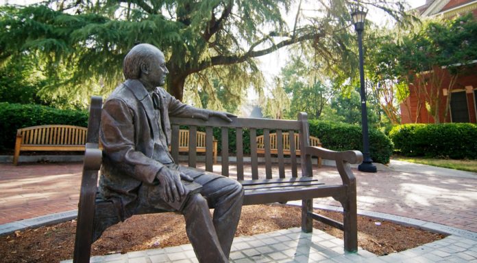 Mercer implements safety measures to protect against COVID-19 Jesse Mercer statue