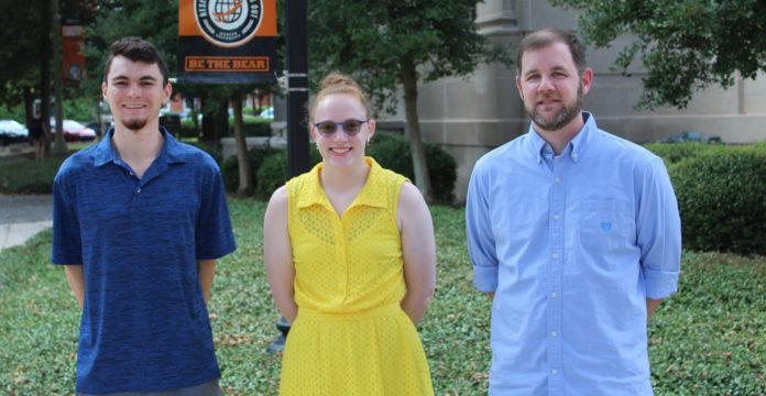 From left, Mercer engineering students Matthew Hunter, Caitlin Thompson and Landon McNeill.