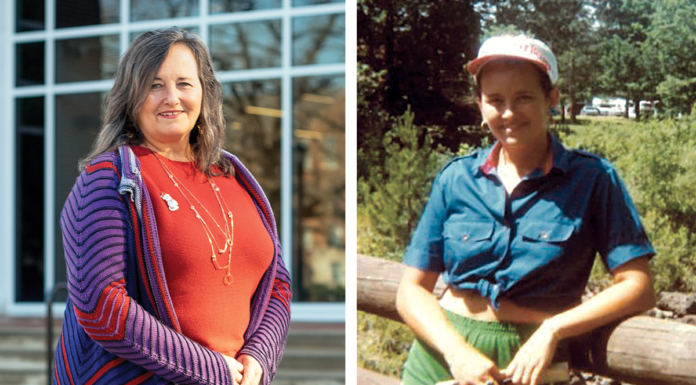 Faculty Flashback: Dr. Linda Hensel Linda Hensel is pictured in 2019 and during her college days.