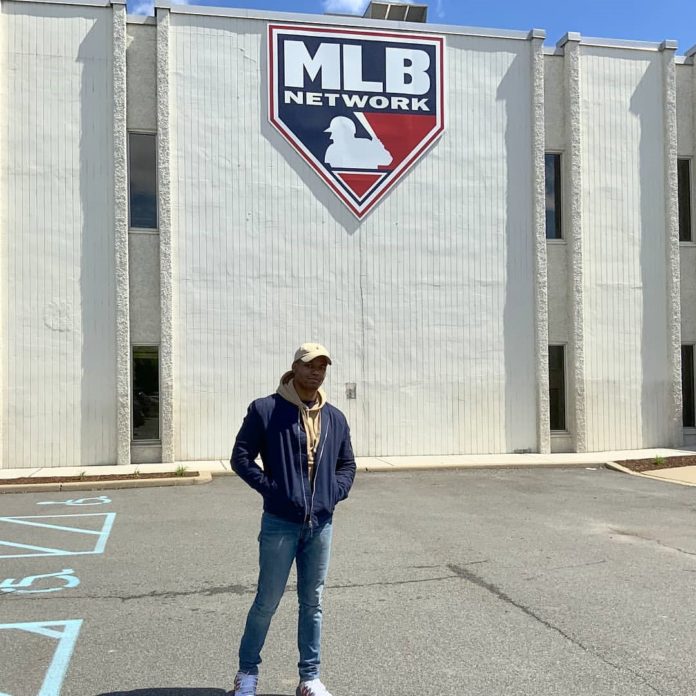 Kyle Mullins is pictured at the MLB Network office.