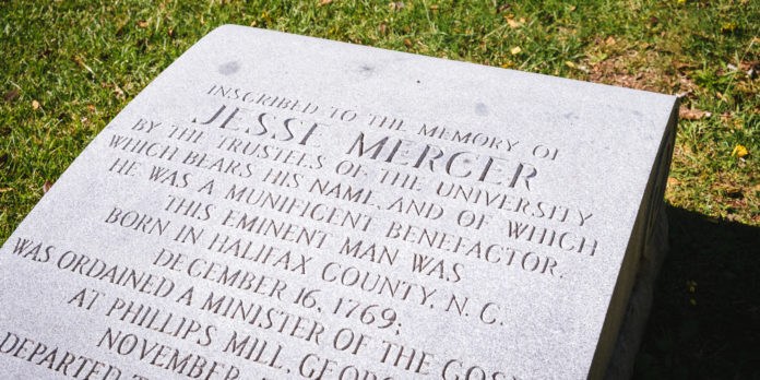 Stone engraved plaque for Jesse Mercer