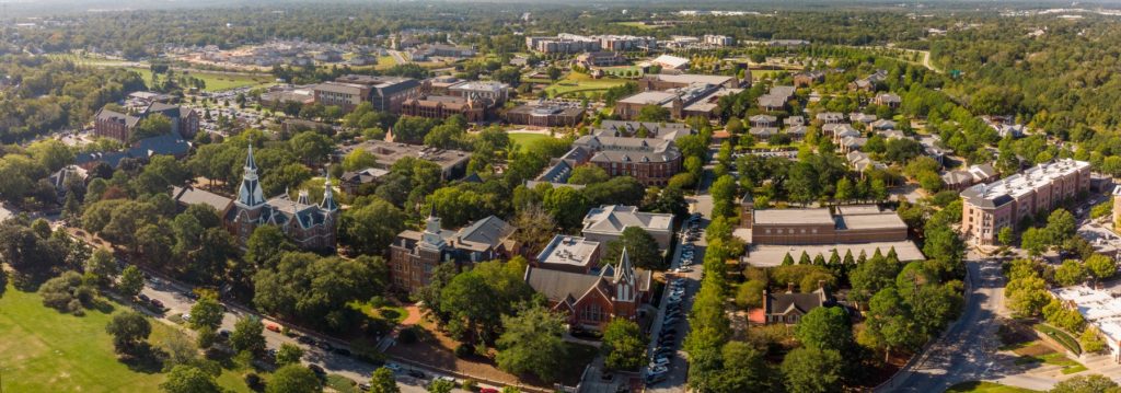 Aerial photo of Mercer's Macon campus