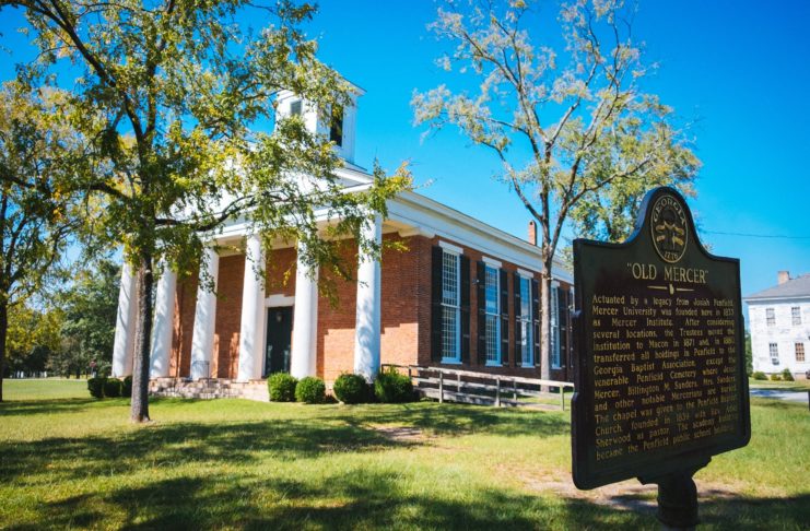 A historical marker noting 
