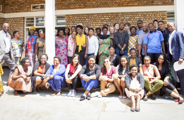 Mercer students and faculty and Rwandan business owners are pictured during the 2018 Mercer On Mission trip.