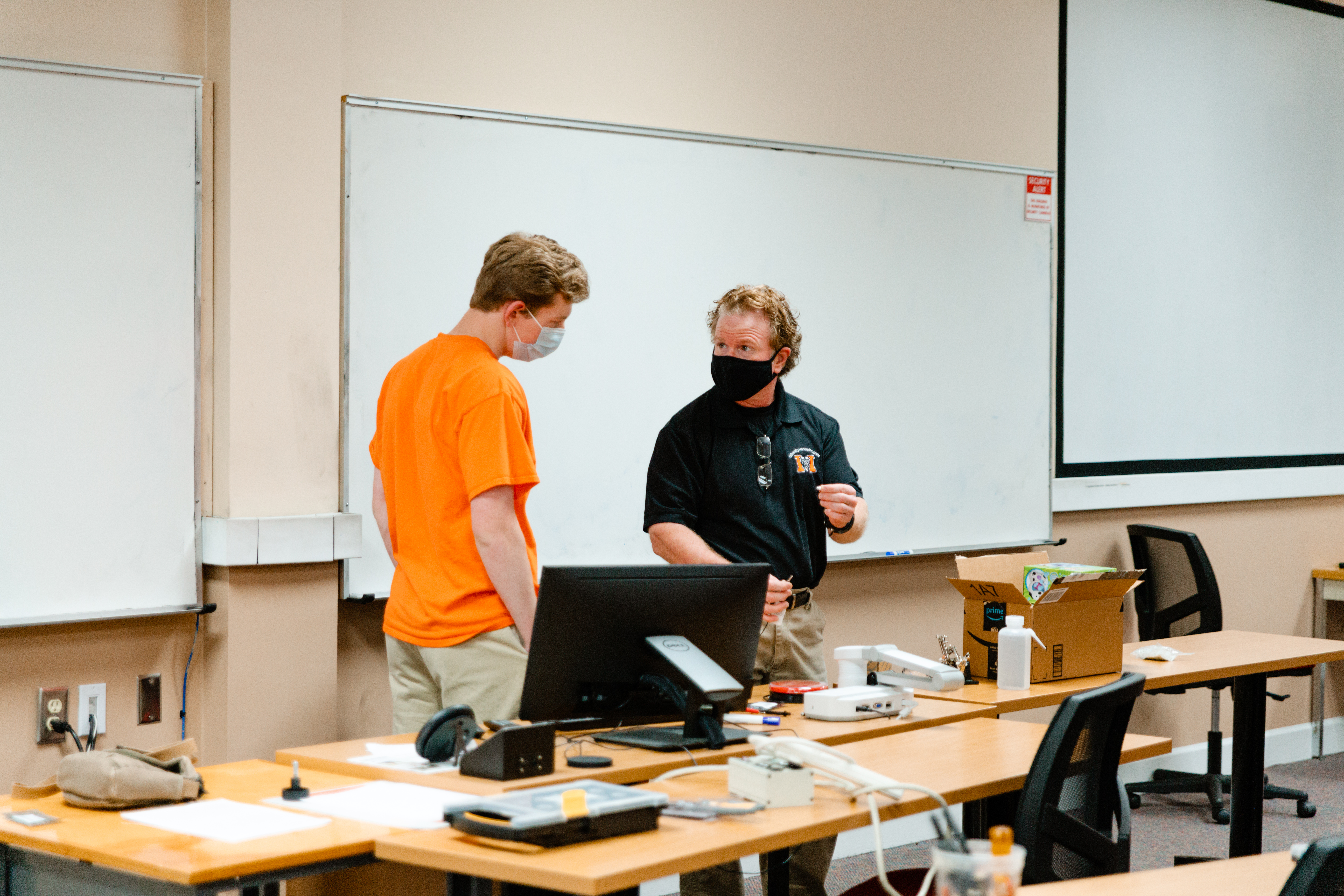 Engineering honors students work on the adaptive toys project during Dr. Phil McCreanor's class. 