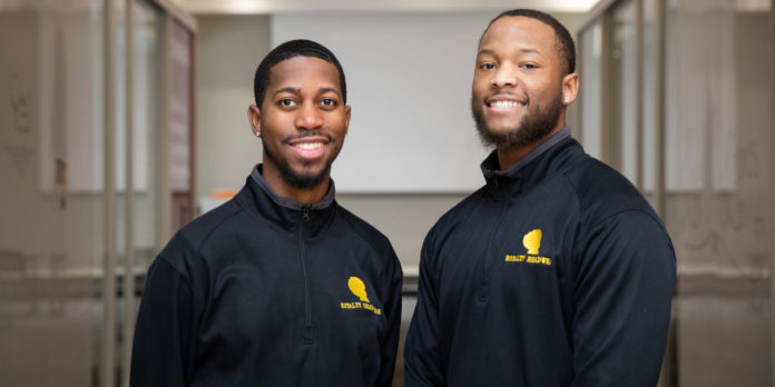 Royalty Headwear co-founders Jabril Edmondson, left and DeShun Gilchrist, are pictured in the Mercer Innovation Center.
