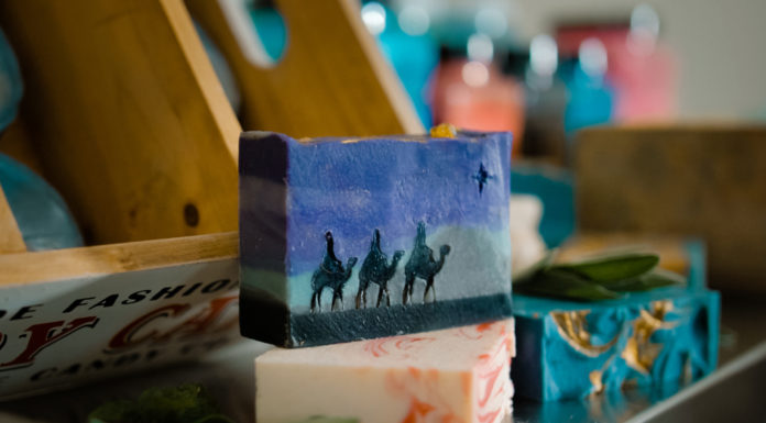 Mercer professor creates luxury soaps and skin care | Beyond the Bear soap depicting the three wise men
