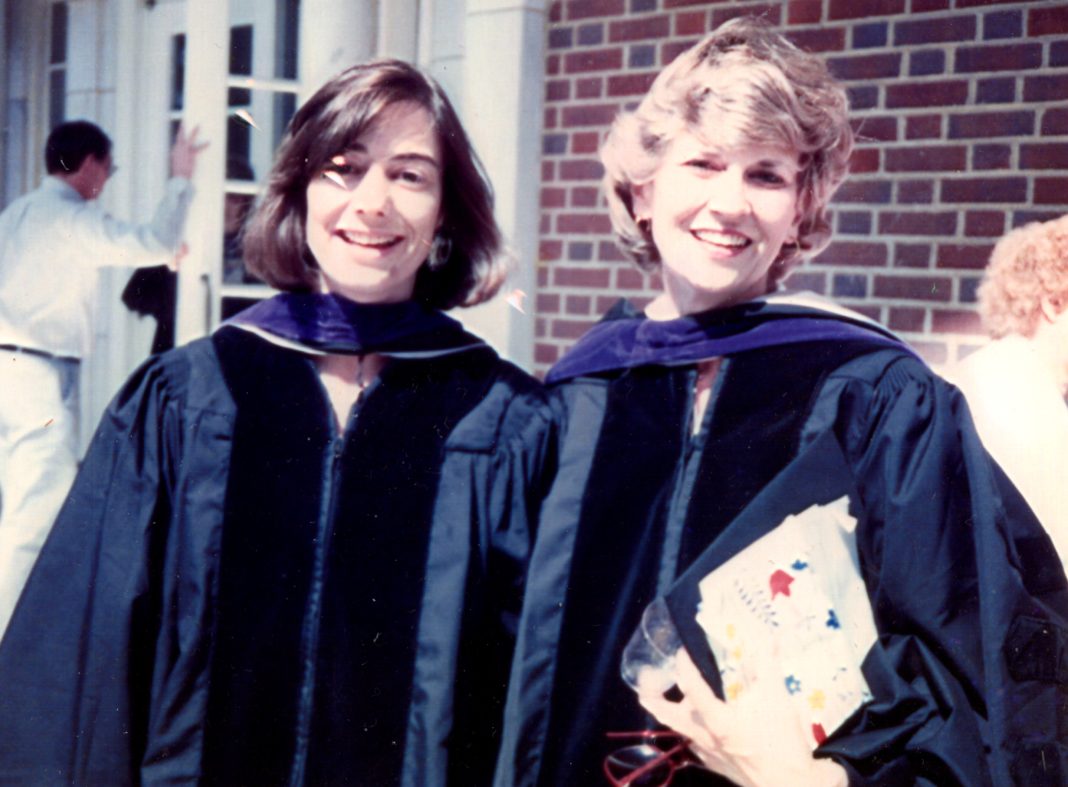 Kathleen O'Neal and Beth Duncan are pictured during the graduation from Mercer Law School in 1988.