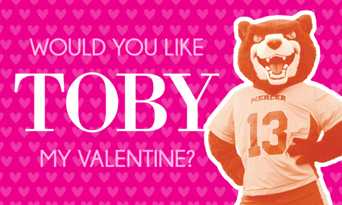 Valentine that says: Would you like Toby my valentine? with a picture of toby