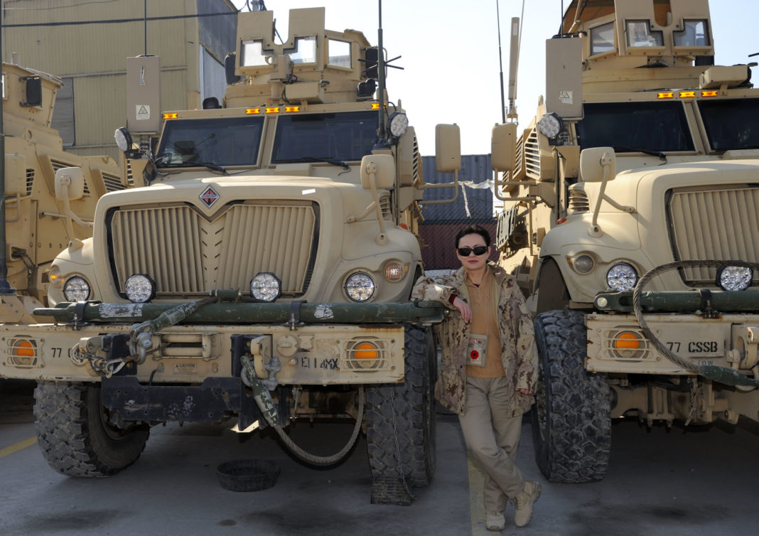 Dr. Ibolja Cernak is shown in Afghanistan in November 2013. She conducted a field study in collaboration with the Canadian Armed Forces assessing emotional and cognitive resilience in military personnel during pre-deployment training, deployment in a war zone and post-deployment.