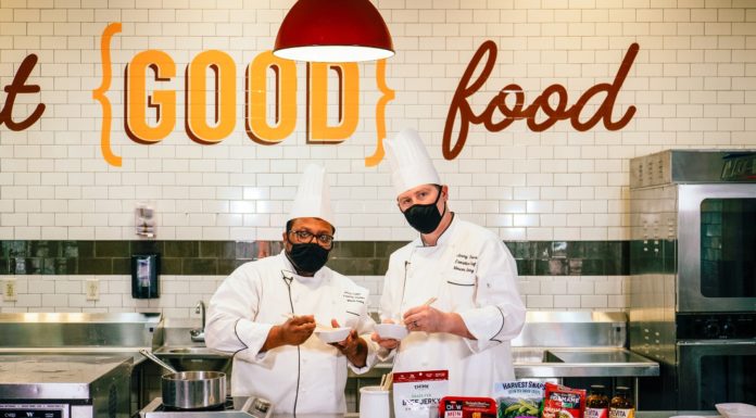 Mercer chefs create flavorful meal from ingredients found in campus store Mercer Dining Chefs Jarvis Napier and Jimmy Brown make a Teriyaki Beef Ramen Bowl.