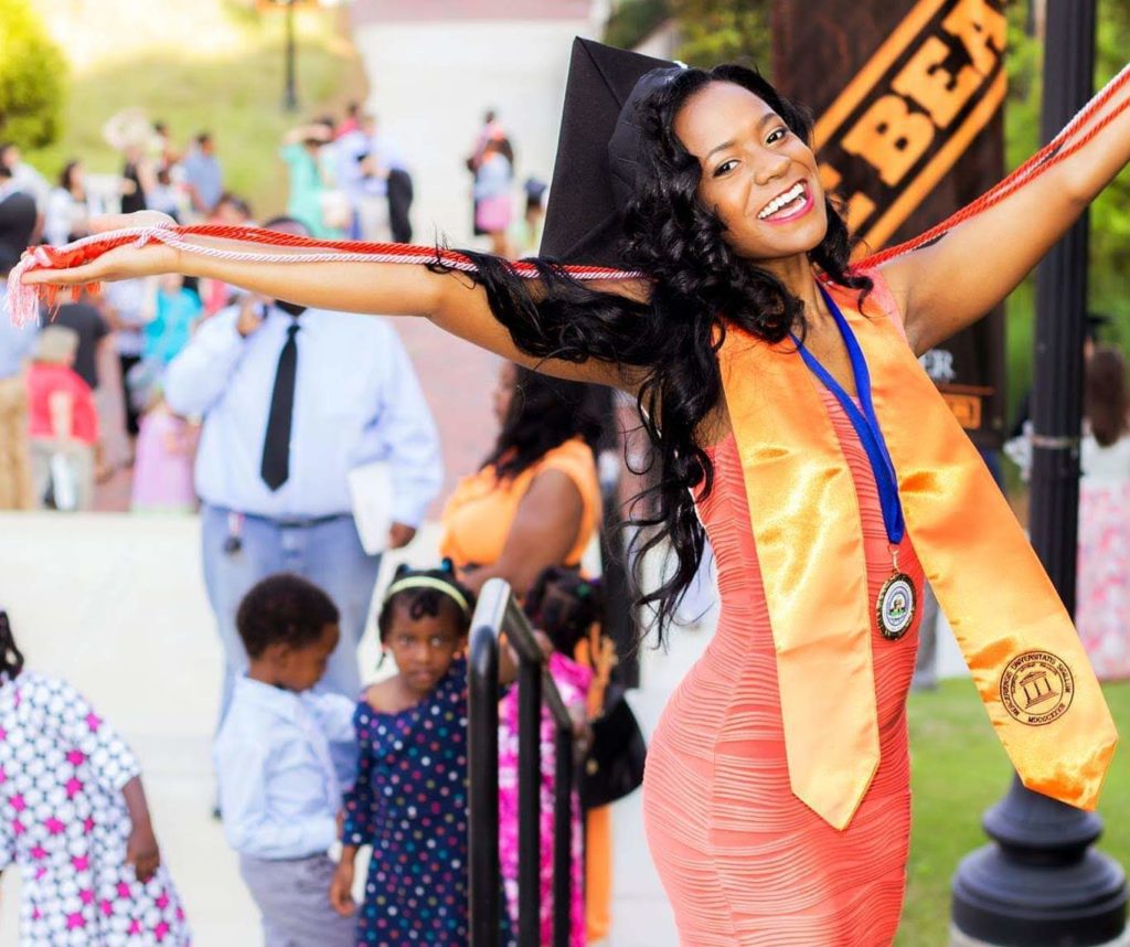 Ninti Chance is seen on her graduation day from Mercer.