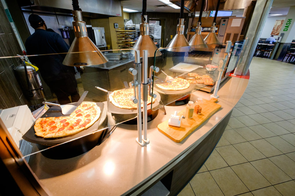 The pizza station in Fresh Food Co.