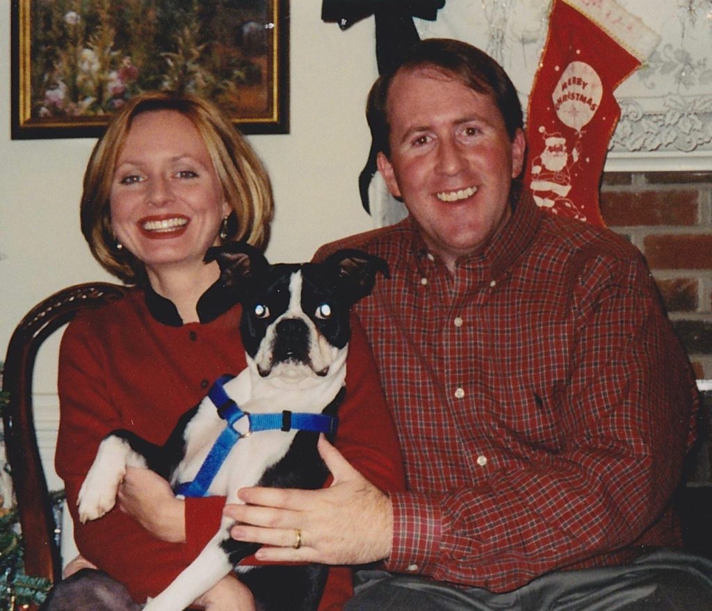 Christina and Brian Stanton and their dog, Gabriel, in 2000.