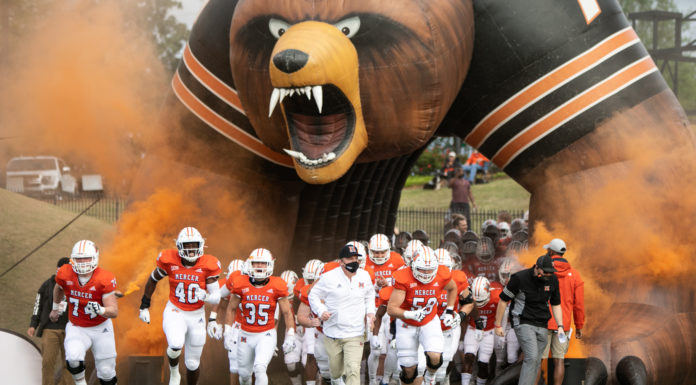 Three things to know about Mercer vs. VMI football game day football players run out from the tunnel