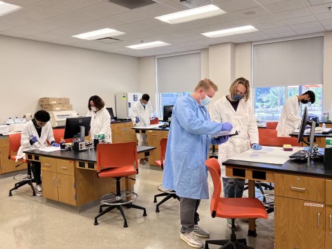 Science lab with COVID protocols