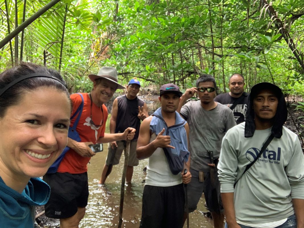 Mercer alumna Ashley Meredith is pictured with her field team in the Federated States of Micronesia.