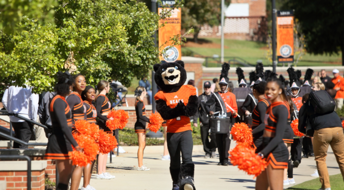 Four things to know about Mercer vs. Chattanooga football game day Toby the Bear walks down the middle of the Bear Walk