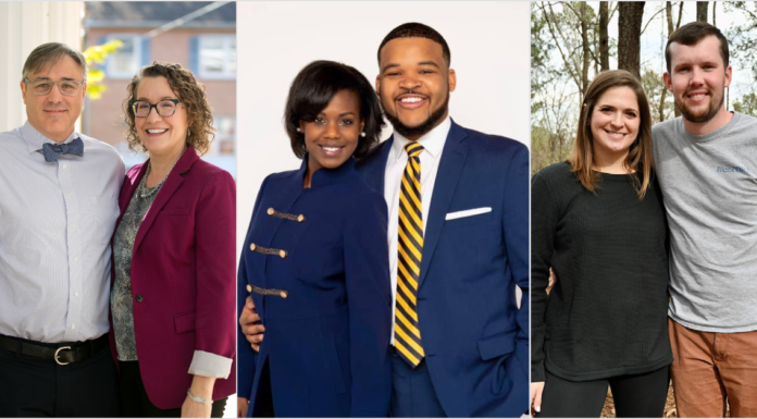 McAfee alumni couples share lives and ministries Marty and Robin Anderson; Chelsea and Darien Waite; and Anna Kate and Zeke Stephenson.