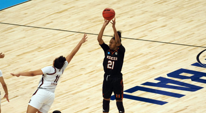 Basketball winding down to SoCon tourney as spring sports gear up | Voice of the Bears Mercer women's basketball player shoots a basketball