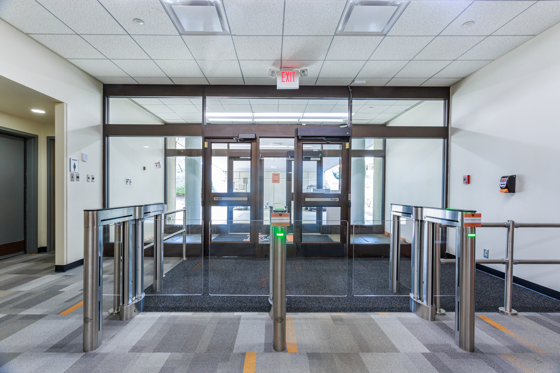 clear swing gates at entrance