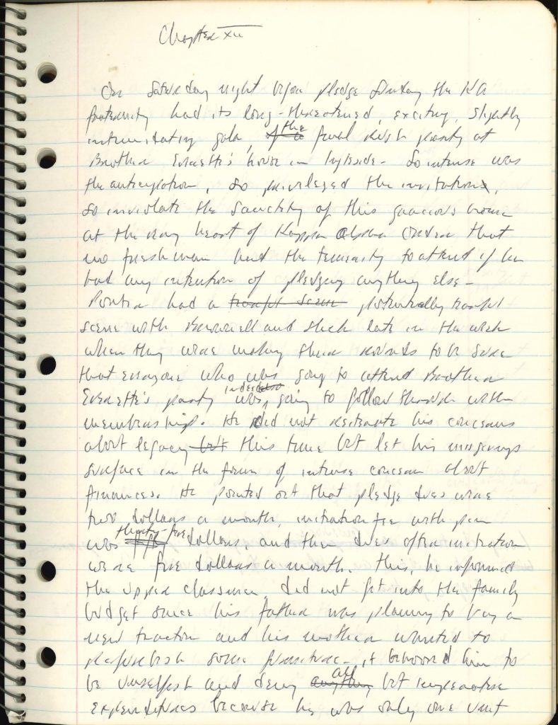 A page of Dr. Sams' notes for "The Whisper of the River."