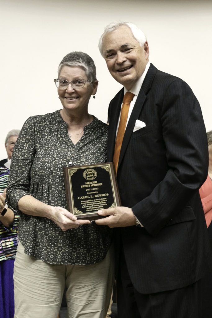 Dr. Carol Bokros receives Mercer Spirit Award