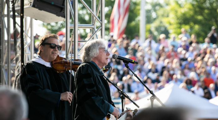 R.E.M. founding member gives surprise performance at Macon commencement