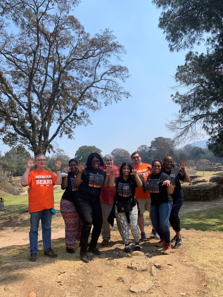 The Mercer group is pictured at Iximche, Mayan Ruins. 