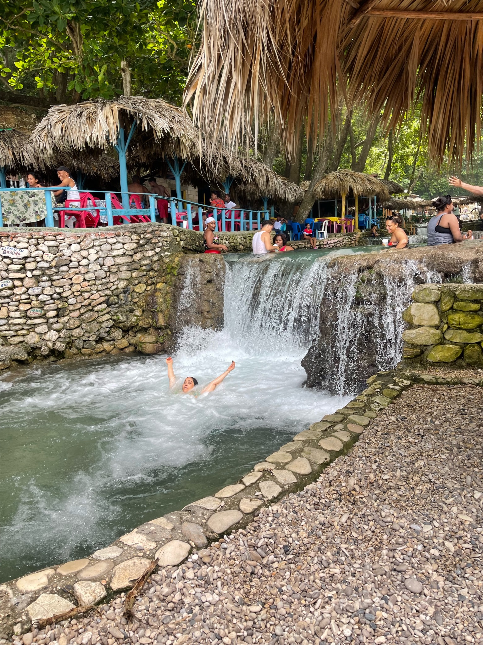 The Mercer group spent time at a San Rafael Beach in Barahona, which had river pools and cascades to play in.