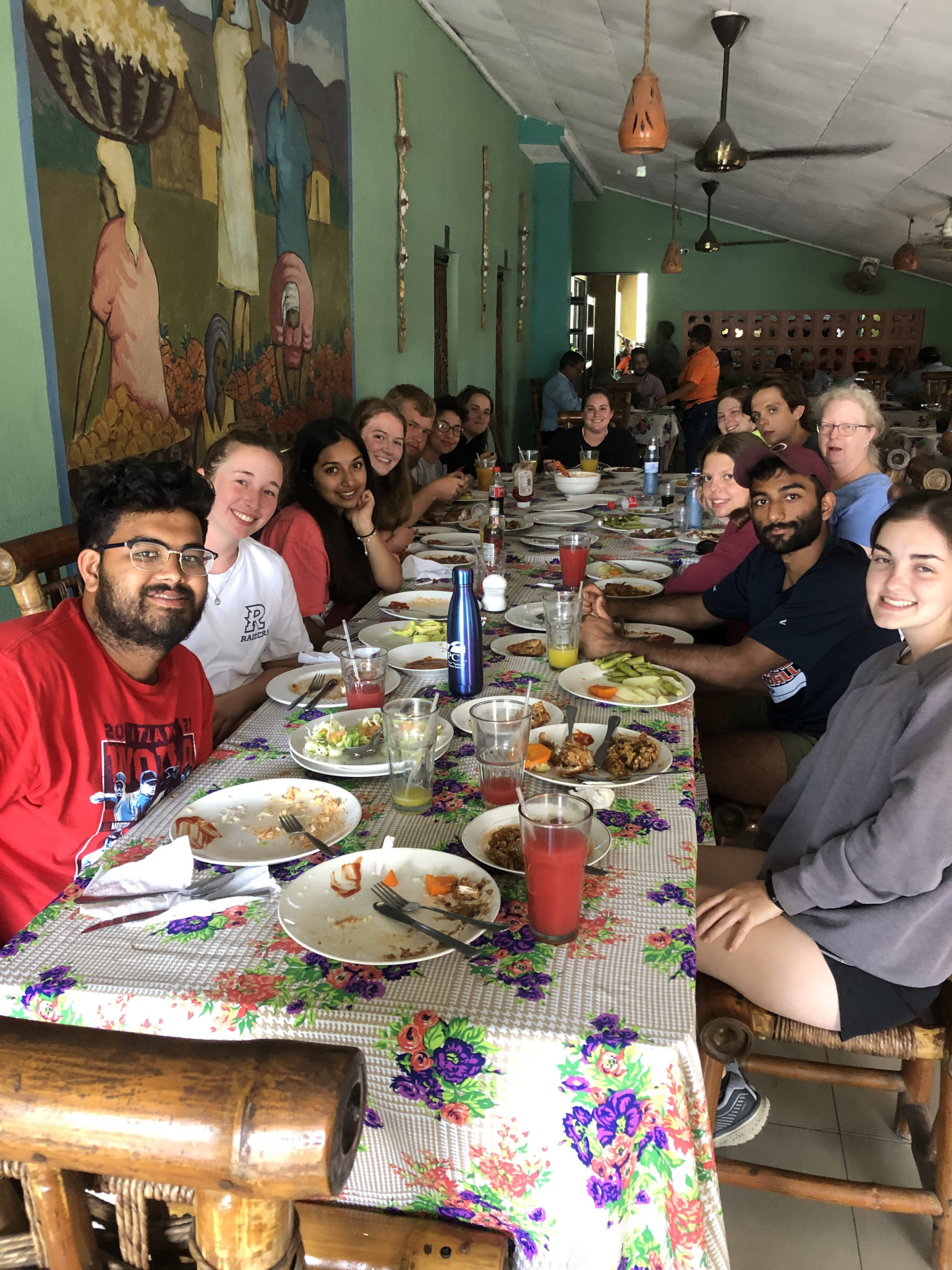The Mercer group enjoys lunch together. Photo courtesy Dr. Natalia Cardelino