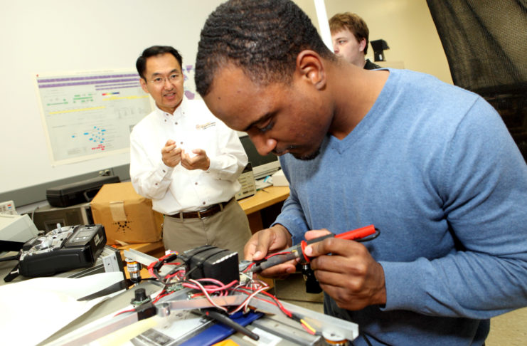 Dr. Choi in robotics lab